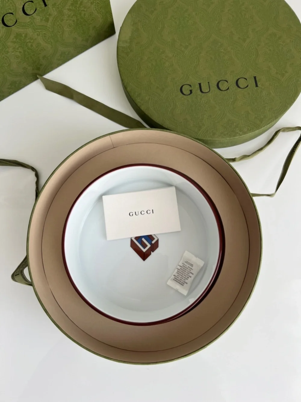 Gucci Pet Bowl G Design Porcelain Plate Large Height 2.4 Diameter 7 New $650